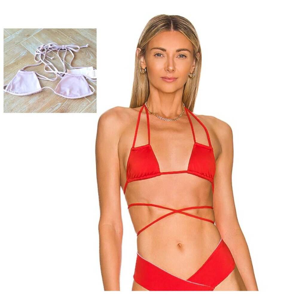 Free People-We Are HAH Titsy Bikini Top-Lingerie Lilac Large NWT